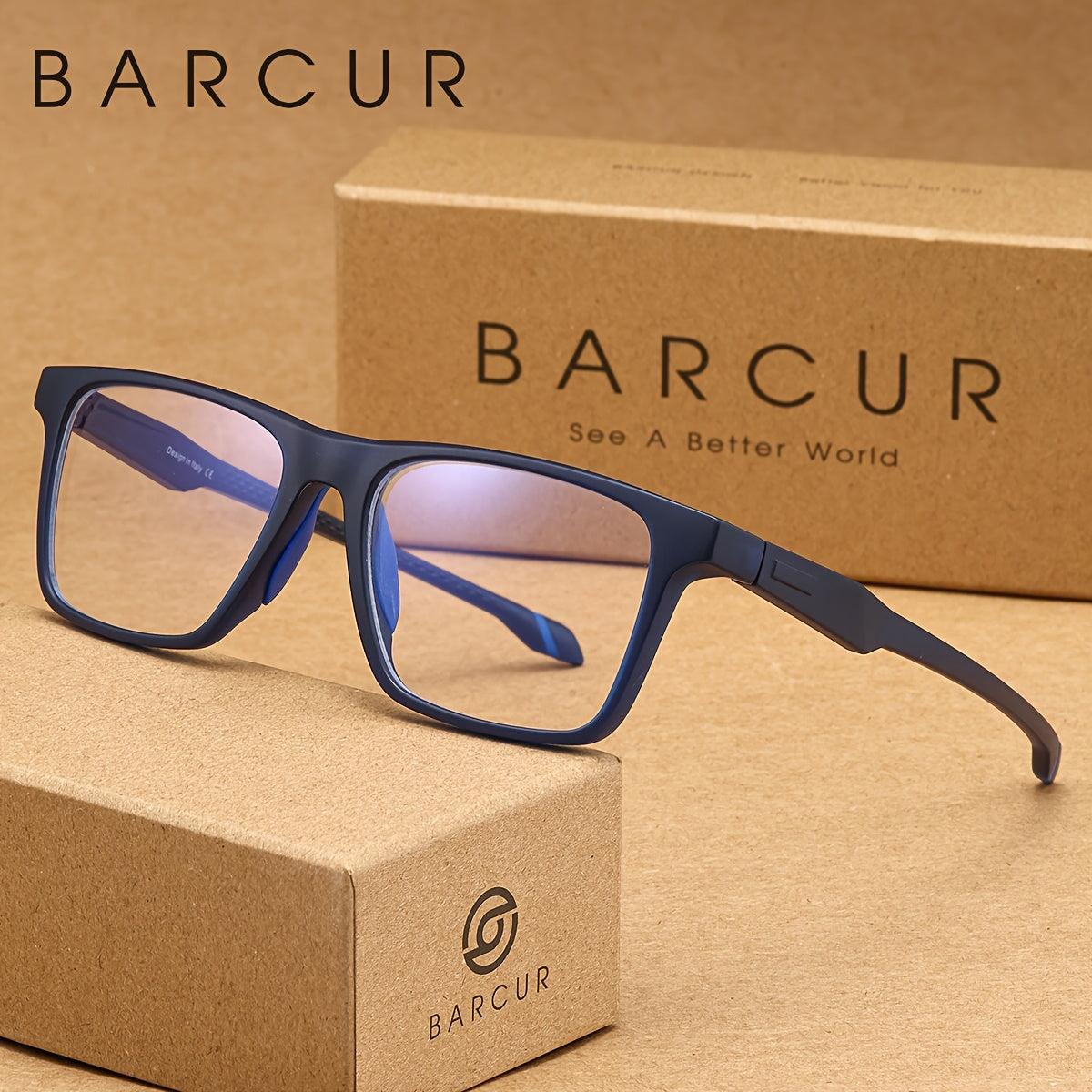 BARCUR Anti-Blue Light Glasses - Lightweight Non- Computer Glasses with Square Frame, Anti-Eye Strain for Office, Gaming, Online Classes - Men & Women, Ideal Gift