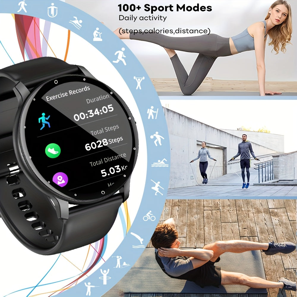 Functional Smartwatch for Men & Women - 3.25cm Full Touch Screen, High-Quality Display, Answer & Make Calls, Message Reminder, Sports Pedometer, Information Alerts For Iphone/android Phones, Friend Gift, Birthday G