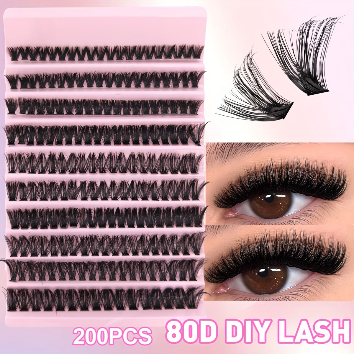 Faux cils en vison 30D, faux cils en touffes 40D et 80D, courbure 0,07 mm, extensions de cils naturels mélangés de 8 à 16 mm, extensions de cils volume 3D, outils de maquillage