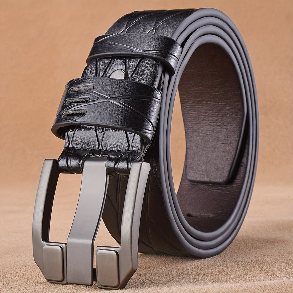 Lot de 3 Ceintures Homme Inspirées Vintage – Cuir Synthétique Haute Qualité, Style Décontracté et Professionnel, Boucles en Alliage, Lavable à la Main, Accessoires Durables pour Tenue Décontractée