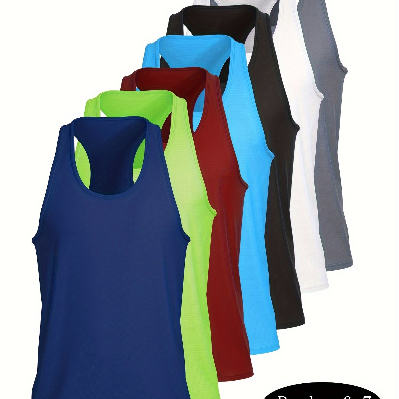 Lot de 7 débardeurs sportifs pour homme – légers, respirants et à séchage rapide, idéaux pour le basketball, le marathon et la remise en forme – vestes d’entraînement sans manches