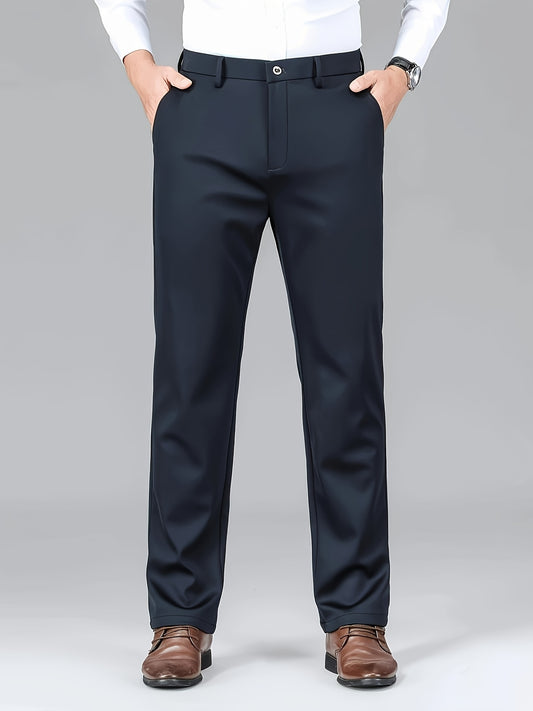 2pcs Pantalons Homme Business Casual – Stretch, Anti-Rides, Jambe Droite, Bureau & Loisir