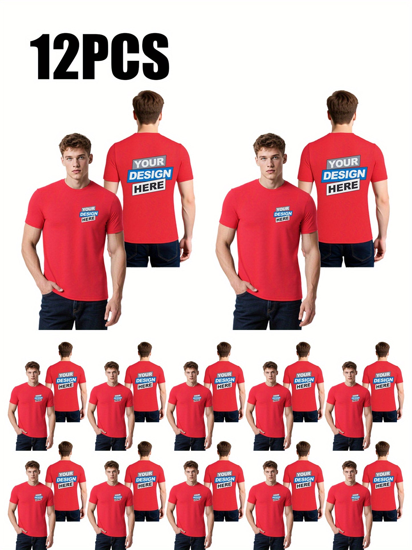 12pcs T-Shirts Sport Personnalisables – Séchage Rapide