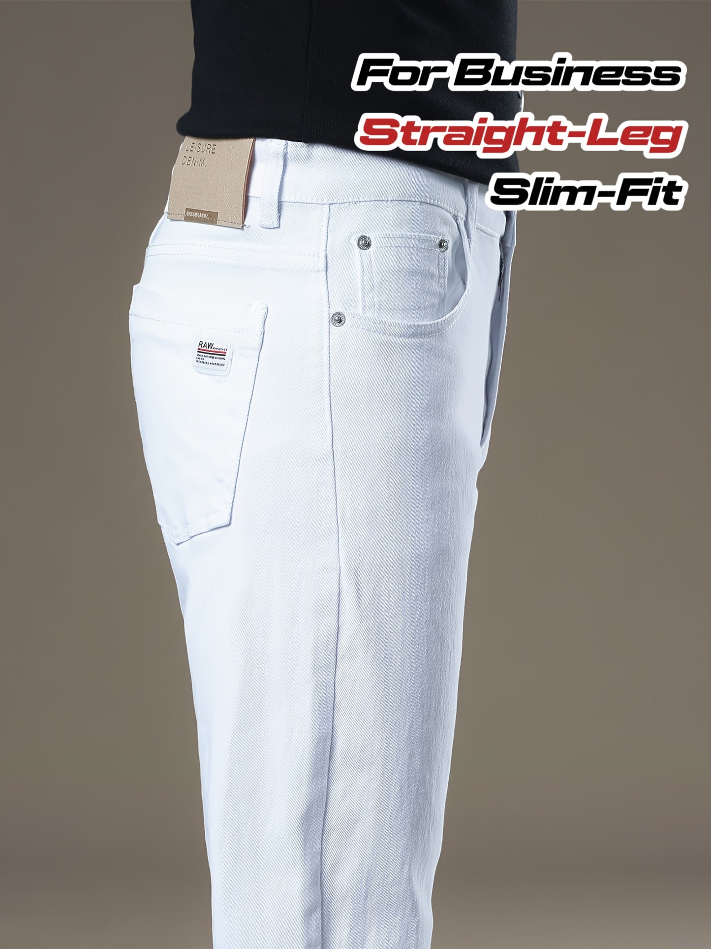 Pantalon de golf homme 2025 – Pantalon automne/hiver pour bureau et casual, jean slim extensible grande taille, coupe droite, blanc élégant, tenue business casual et sorties loisirs