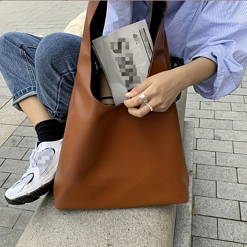 Sac Femme – Sac Hobo Tendance Couleur Unie, Sac à Main Décontracté