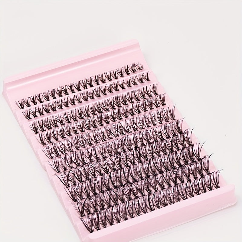 200 Cils Individuels en Touffes 30D – Longueurs 8-16mm, Courbure D 0.07mm, Faux Mink Ultra-Léger, Base Triangulaire, Résistants à l’Eau, Adaptés à Tous Types d’Yeux, Tenue Longue