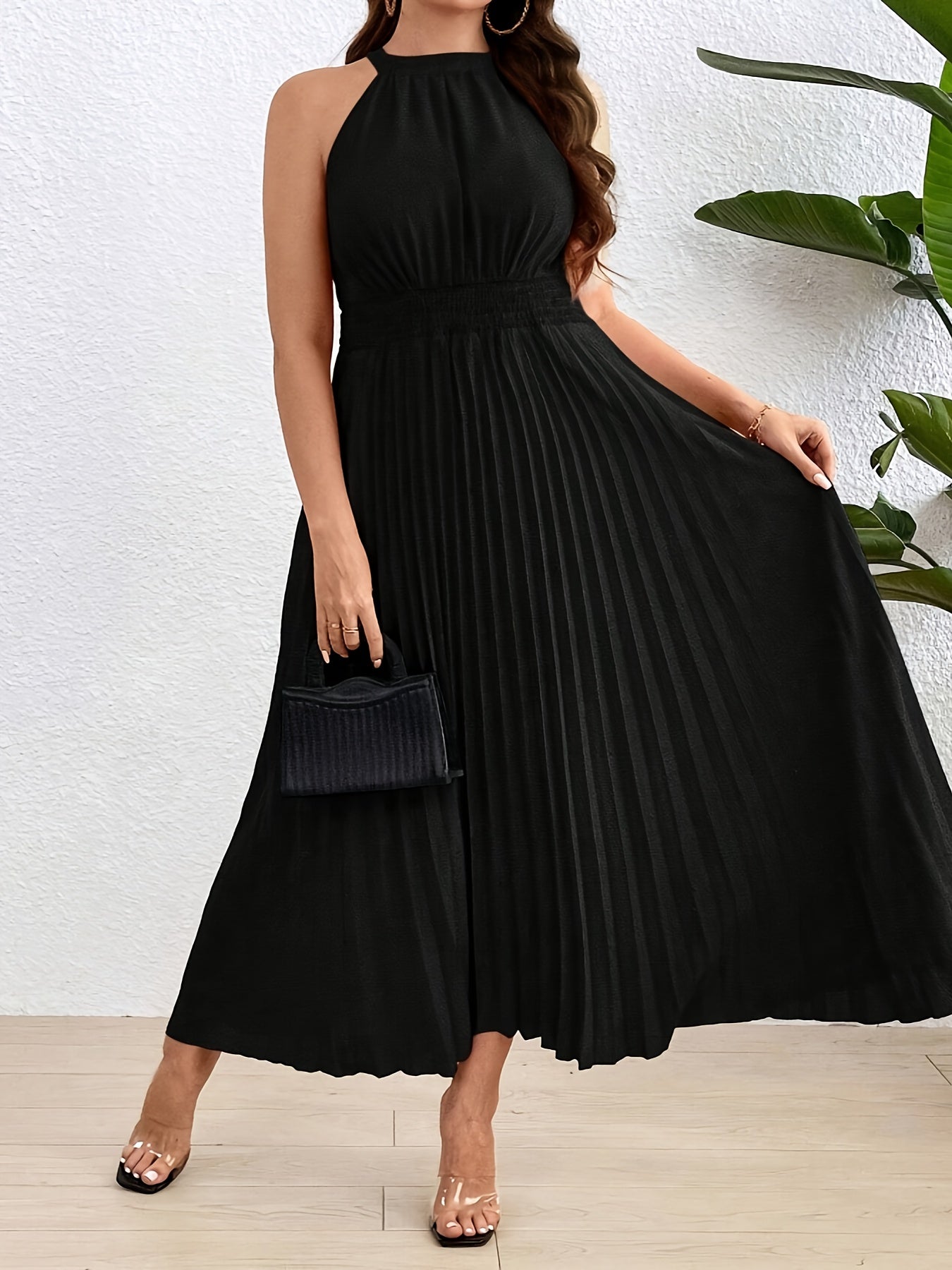 Robe maxi élégante grande taille femme – longue et fluide, pour soirées ou invités de mariage, lavable en machine, tissu non transparent, tenue formelle pour événements spéciaux et quotidien, coupe sophistiquée