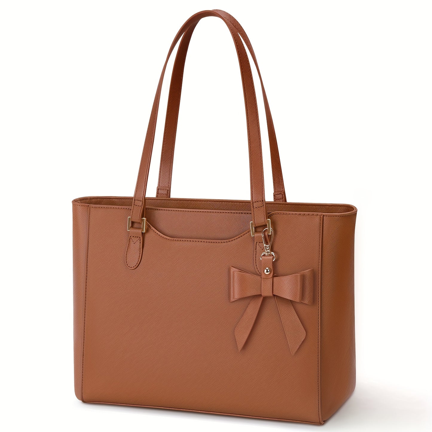 Sac ordinateur femme – grand cabas élégant à nœud, format A4, idéal pour le travail, les entretiens d’embauche et les trajets quotidiens