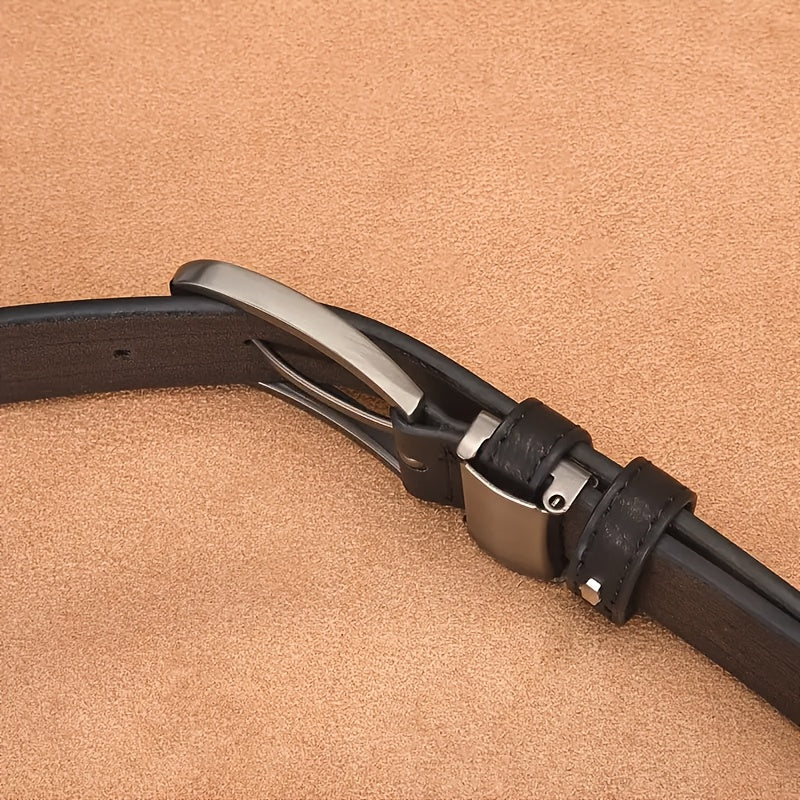 Lot de 2 Ceintures Homme Décontractées Vintage – Ceintures Solides et Respirantes, Conçues pour Hommes d’Affaires, Élégants et Passionnés de Mode, Cadeau Idéal pour Toute Occasion, Ceintures de Luxe avec Boucle Ajustable