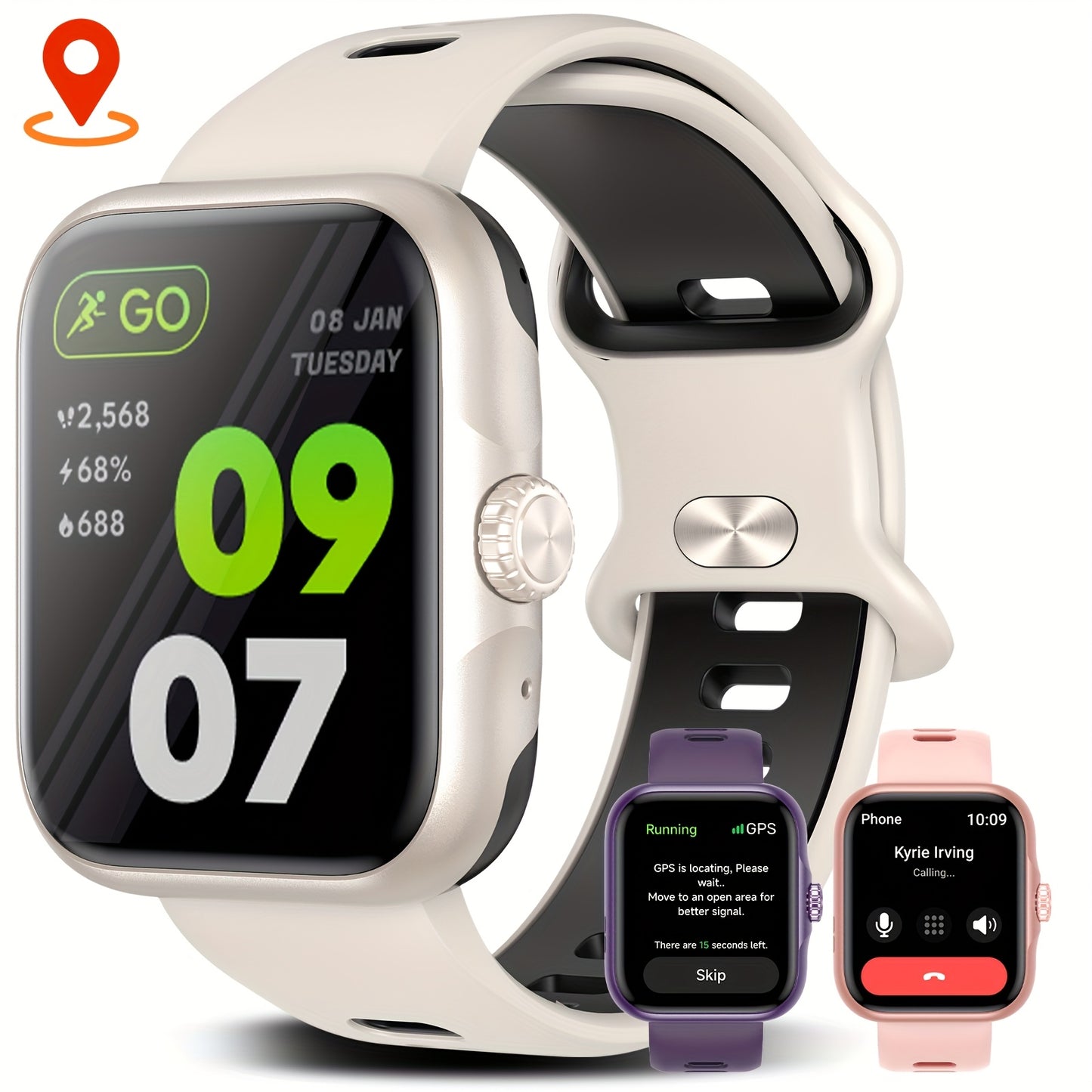 Montre Connectée GPS – Appels Sans Fil (Répondre/Raccrocher), Écran HD, Suivi d’Activité & Plus de 100 Modes Sport, Smartwatch Unisexe pour Hommes et Femmes
