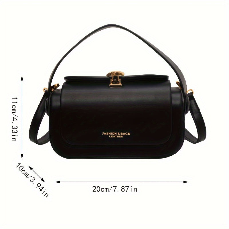 Sac noir élégant en simili cuir avec détails dorés – Petit sac rigide pour femmes