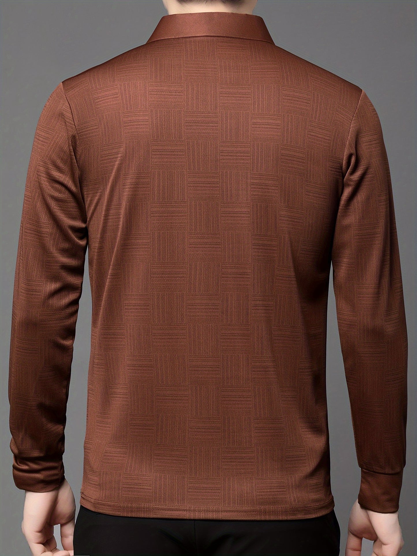 Men's Lightweight Button-Front Shirt - Solid & Striped Block Color Short/Long Sleeve Blouse, Casual Button- Collar Top for Spring/Fall, Versatile for Dress Codes (Hand Wash/Dry Clean) - Non- Regular Fit Style