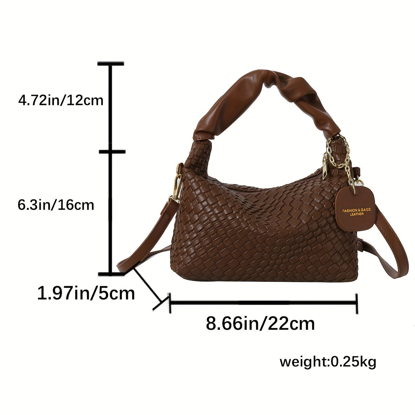 Sac tressé pour femmes – mini sac élégant, style hobo plissé simple, pratique et tendance