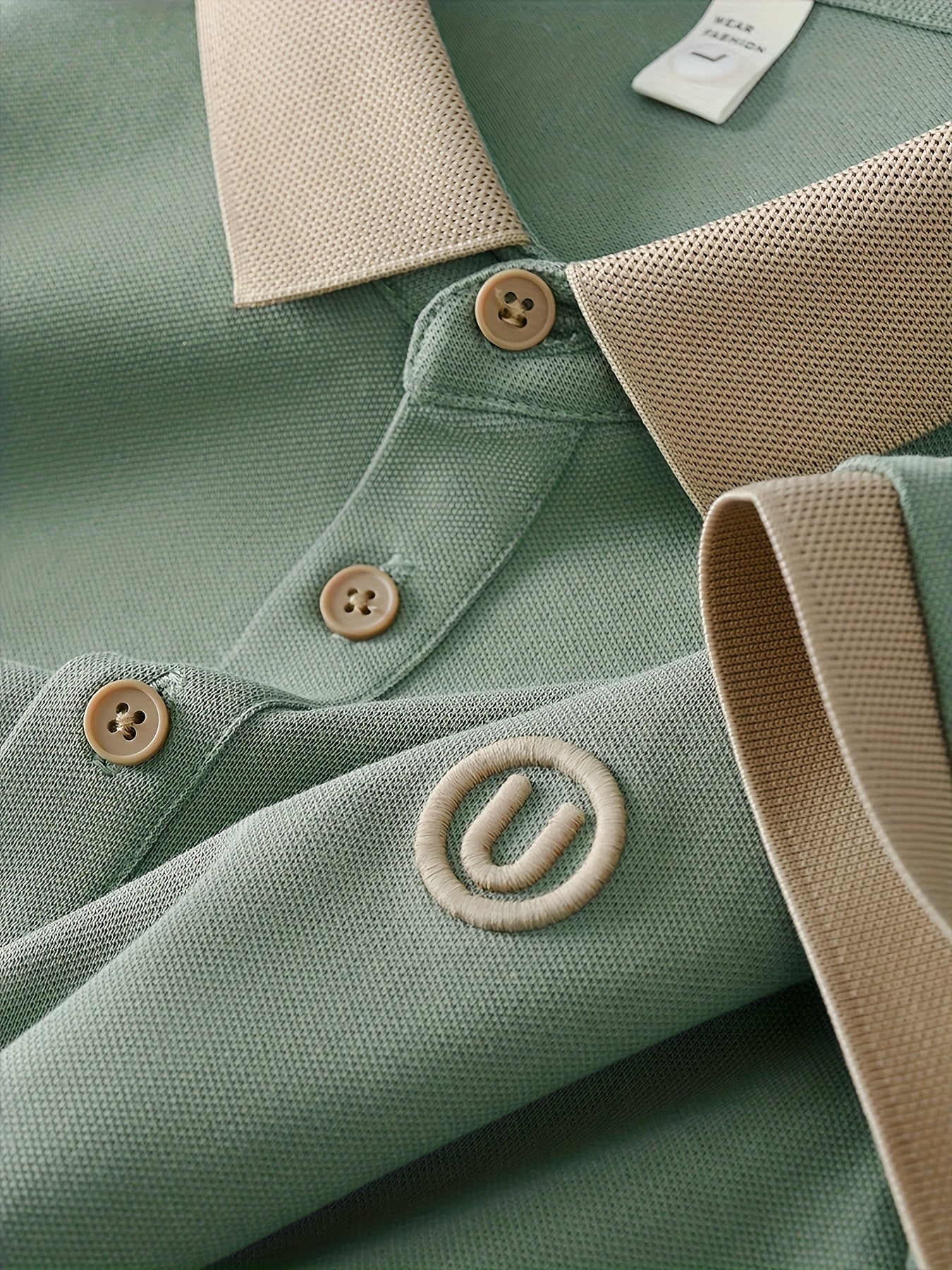 Men's Stylish Embroidered Shirt - Casual Short Sleeve, Button-Up Collar, White with Gray Collar & Cuff Accents, Soft Polyester Fabric, Perfect for Golf or Casual Attire, Golf Shirt | Embroidered Collar Detail | Smooth Texture