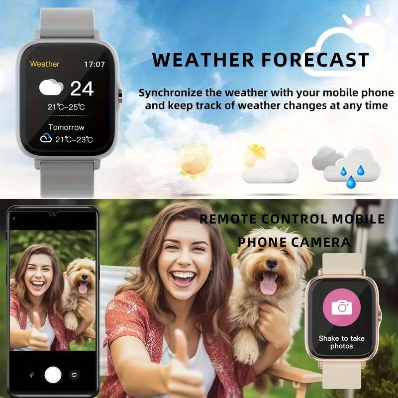 Montre Connectée 1,84” HD – Notifications Appels et Messages, Modes Sport, Calculatrice, Tracker Fitness, Compatible iPhone & Android, Cadeau Parfait