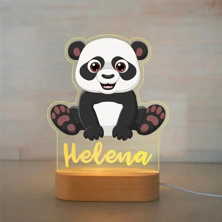 Personalized Animal Night Light with Custom Name – Acrylic LED Lamp for Kids' Bedrooms