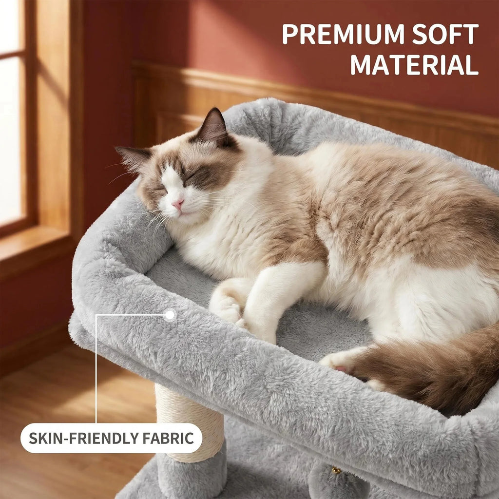 210 cm Multi-Level Cat Tree – Cat Tower with Condo, 8 Scratching Posts & Pom-Pom Toys