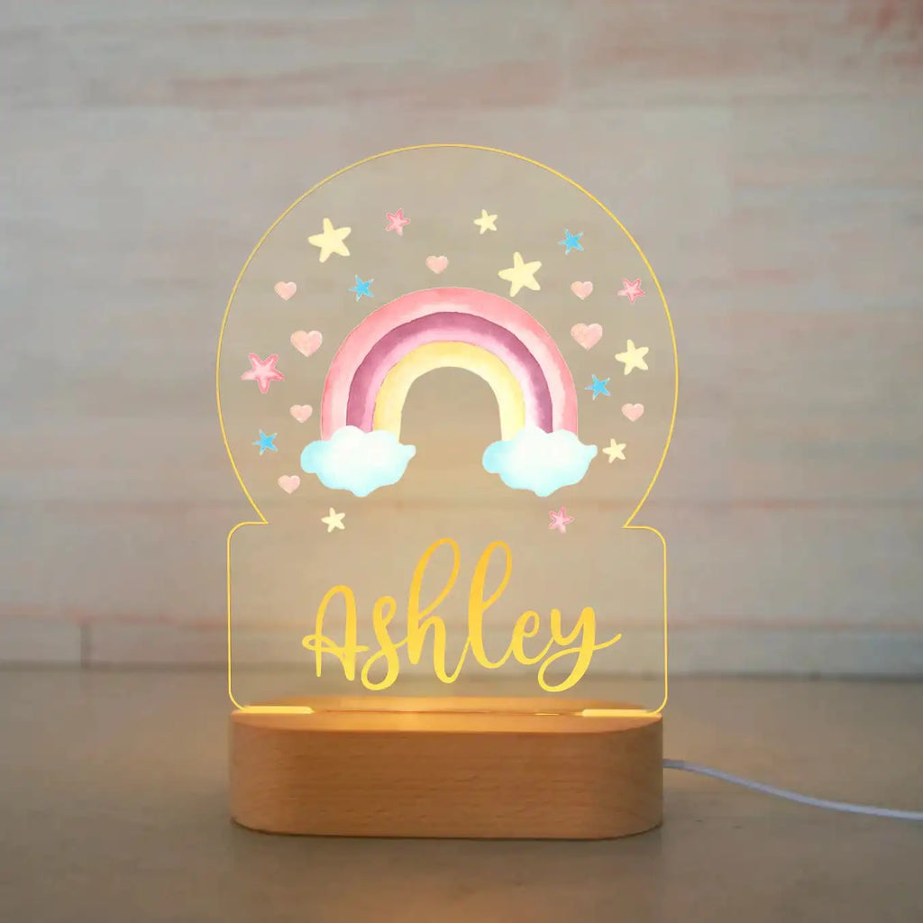 Personalized Animal Night Light with Custom Name – Acrylic LED Lamp for Kids' Bedrooms