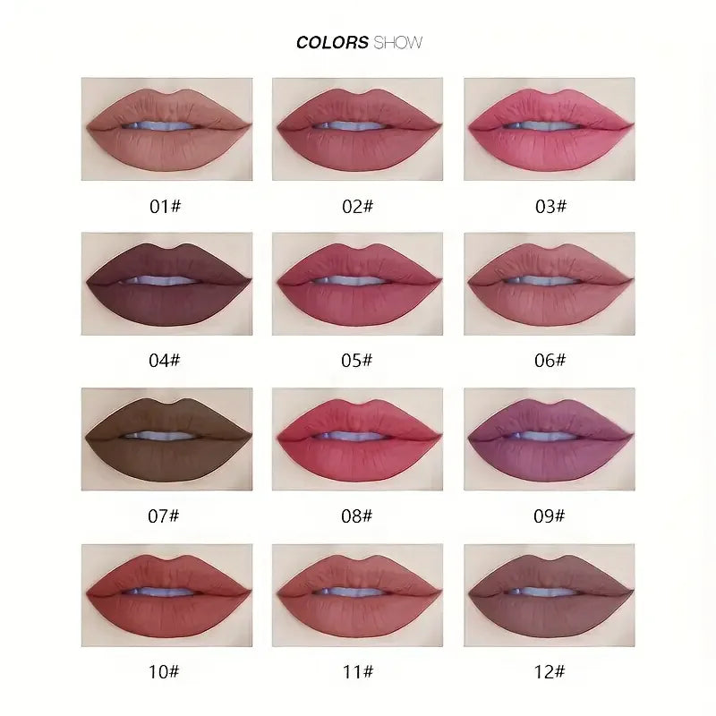 2 Sets de 24 Crayons à Lèvres – Couleurs Marron, Rouge et Rose, Contour Durable et Lisse, Idéal Cadeau de Noël