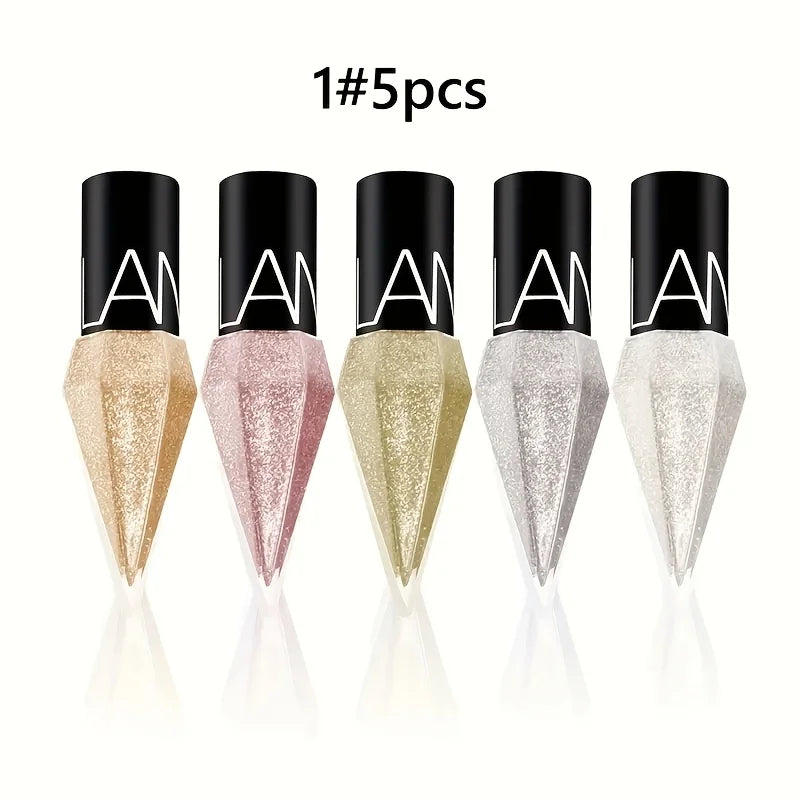 Set 5 Pièces Eyeliner Liquide – Longue Tenue, Waterproof, Anti-Bavure, Couleurs Variées, Application Facile