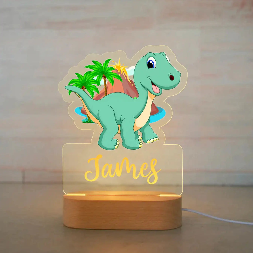 Personalized Animal Night Light with Custom Name – Acrylic LED Lamp for Kids' Bedrooms