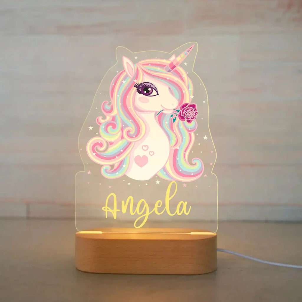 Personalized Animal Night Light with Custom Name – Acrylic LED Lamp for Kids' Bedrooms