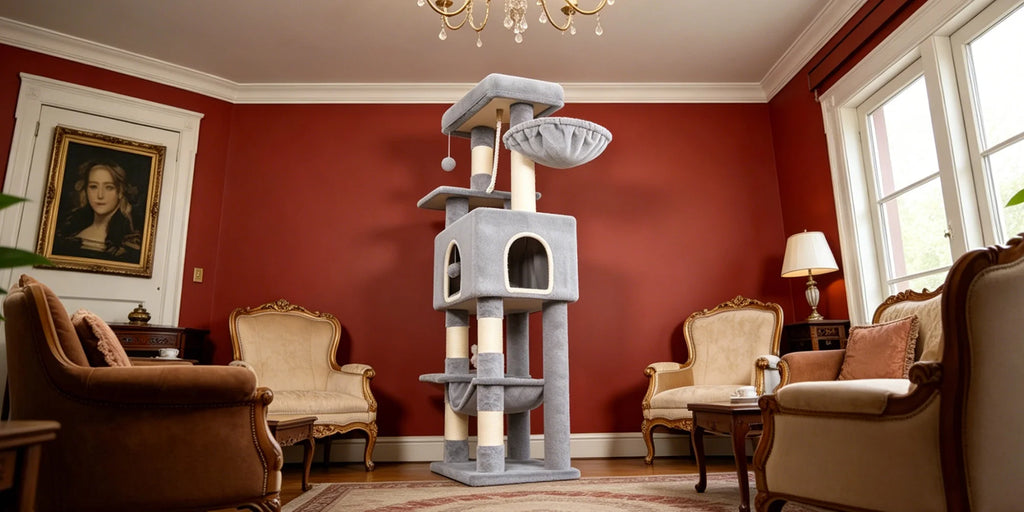 162 cm Multi-Level Cat Tree – Cat Tower with Scratching Posts, Hammock & Hideaway Cave