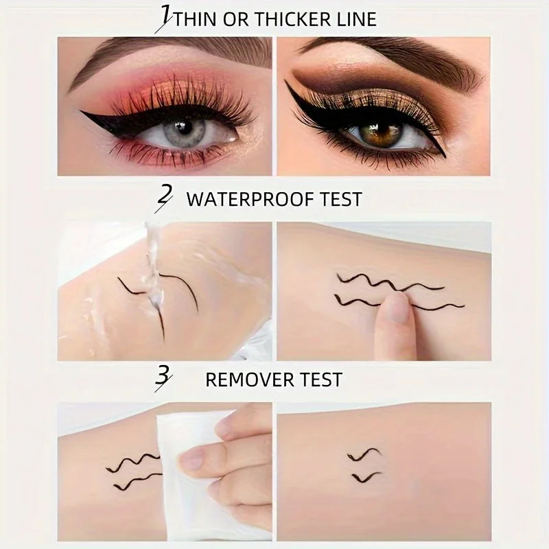 Eyeliner Noir — waterproof, résistant à la sueur et anti-bavures, crée un look naturel, glisse facilement et s’applique rapidement