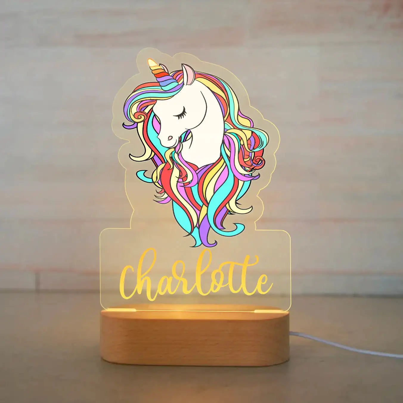 Personalized Animal Night Light with Custom Name – Acrylic LED Lamp for Kids' Bedrooms