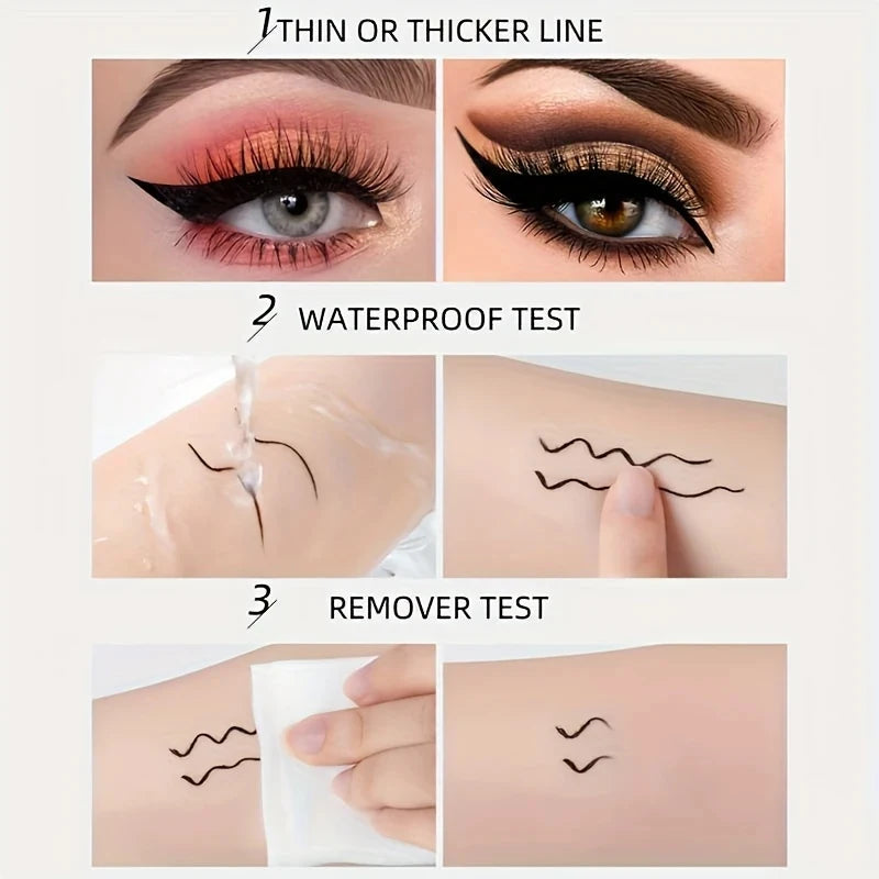 Eyeliner liquide mat waterproof – Effet smoky, facile à appliquer, longue tenue, noir