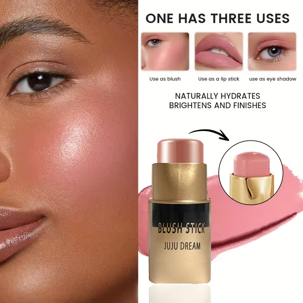 Blush Stick Multifonction — Pour Visage et Lèvres, Maquillage Nude Naturel, Illumine et Fait le Contour, Waterproof et Longue Tenue, Convient à Tous