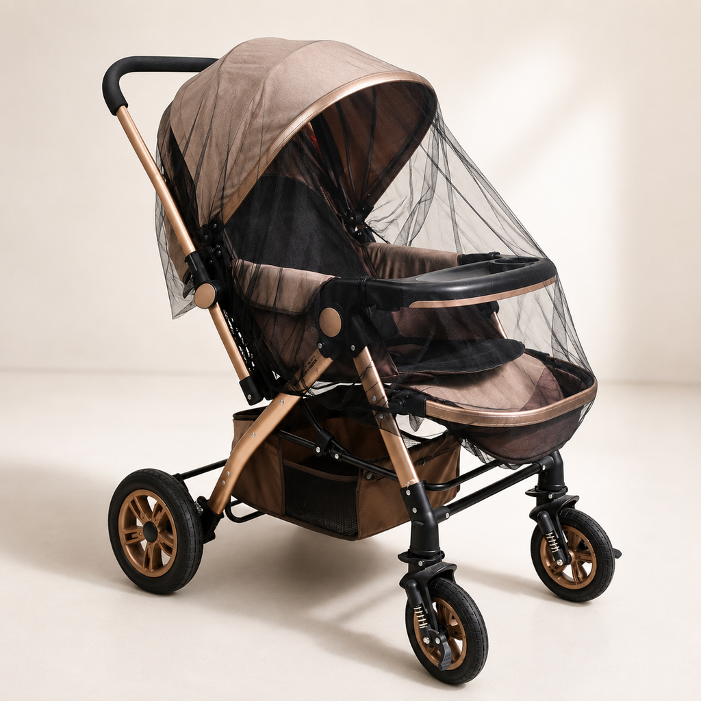 Universal Black Stroller Mosquito Net – Breathable Insect Protection for Strollers, Bassinets & Travel Cribs