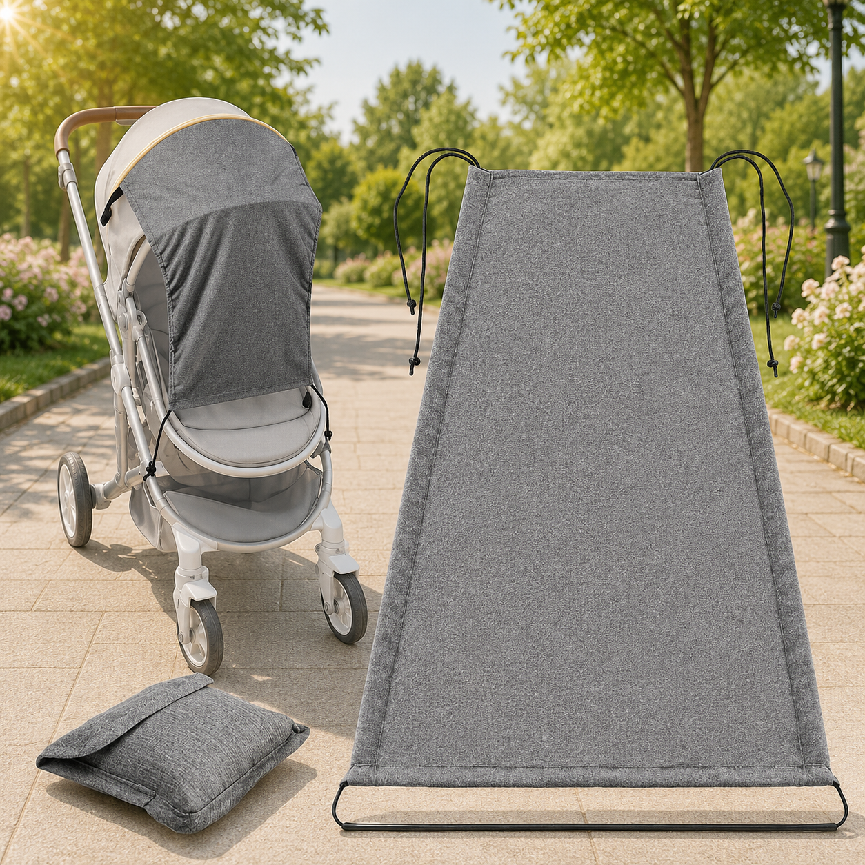 Universal Baby Stroller Sun Shade – UV Protection Canopy for Strollers & Infant Car Seats