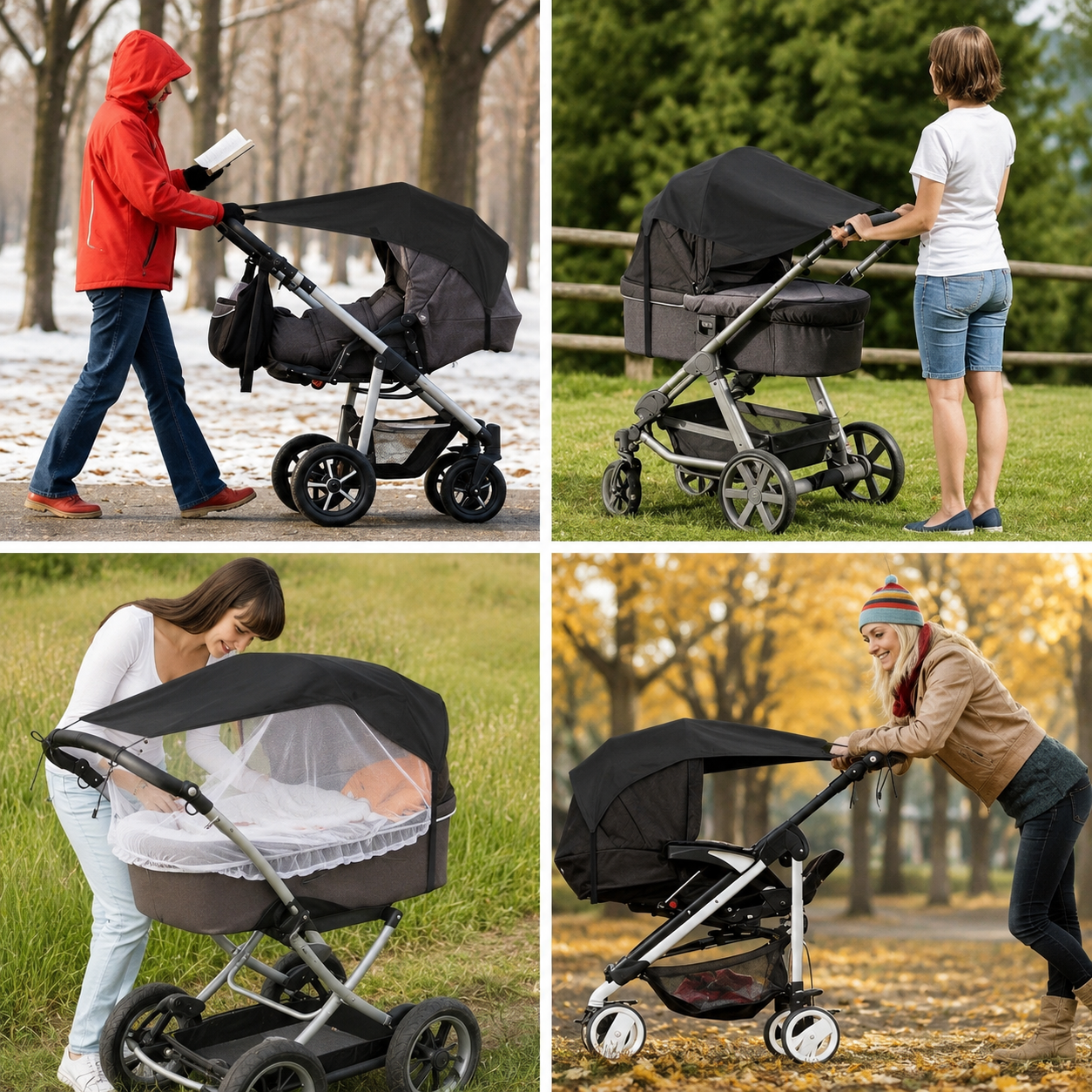 Universal Baby Stroller Sun Shade – UV Protection Canopy for Strollers & Infant Car Seats