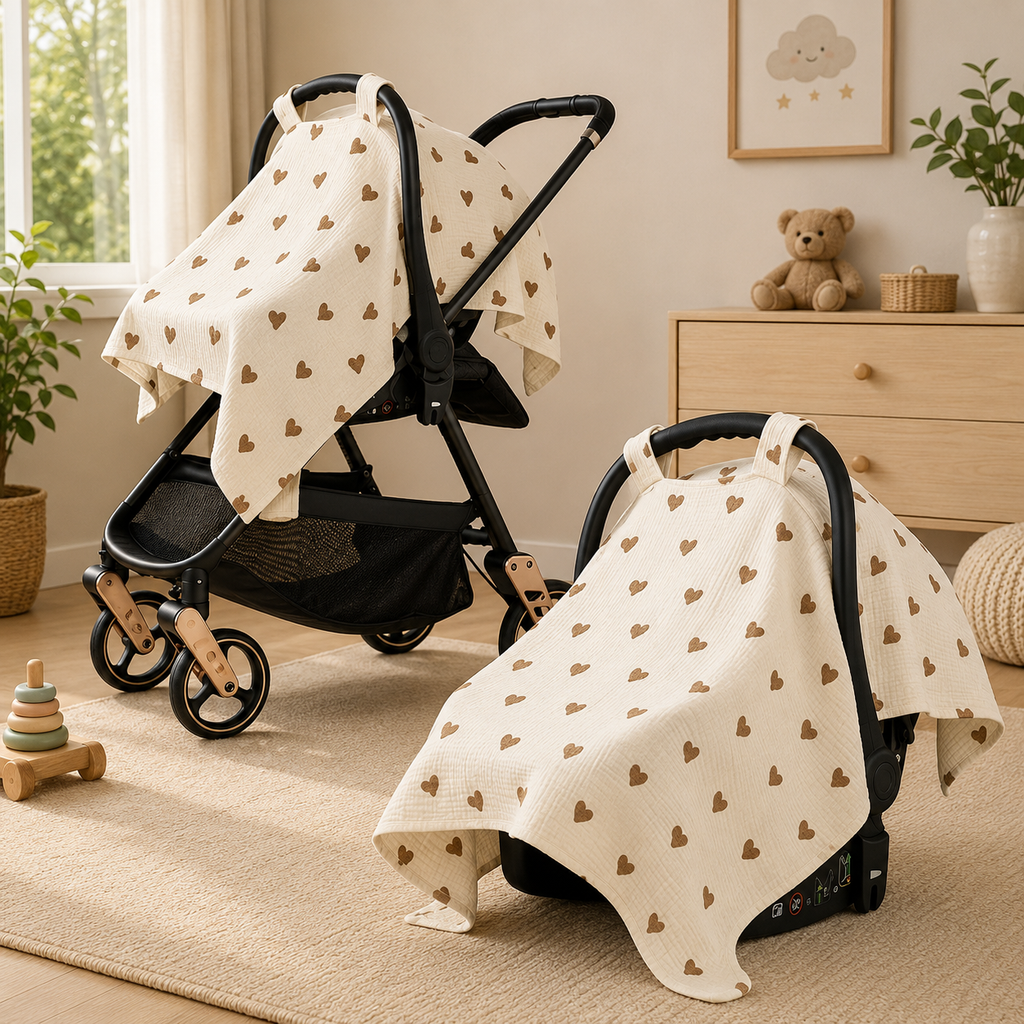 Premium Baby Car Seat & Stroller Cover – Windproof, Sun Protection, Mosquito Net & Dust Cover for Newborns