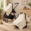 Premium Baby Car Seat & Stroller Cover – Windproof, Sun Protection, Mosquito Net & Dust Cover for Newborns