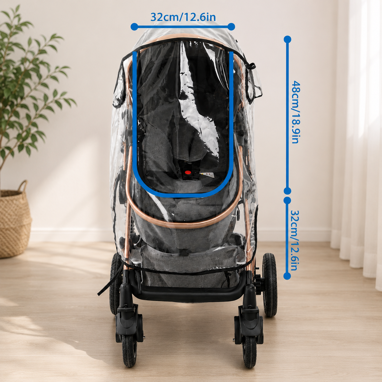 Universal Stroller Rain Cover – Waterproof & Windproof Weather Shield for Baby Protection