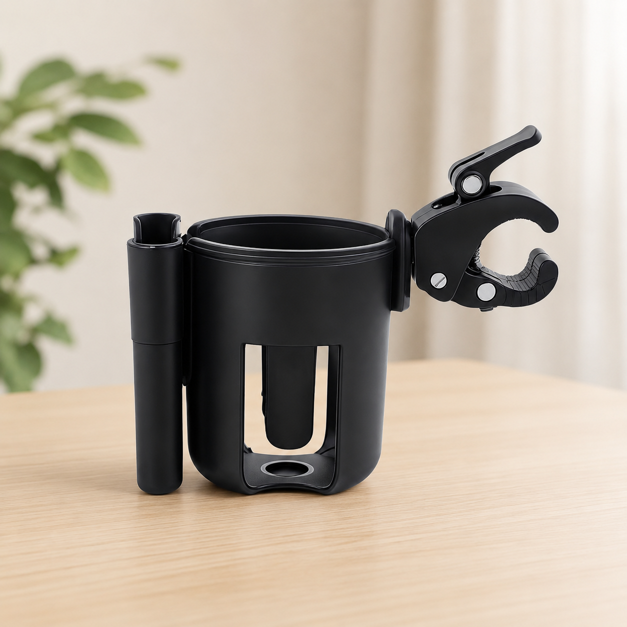 2-in-1 Universal Stroller Cup Holder with Phone Holder – Adjustable Bottle & Drink Holder for Strollers, Bikes & Wheelchairs