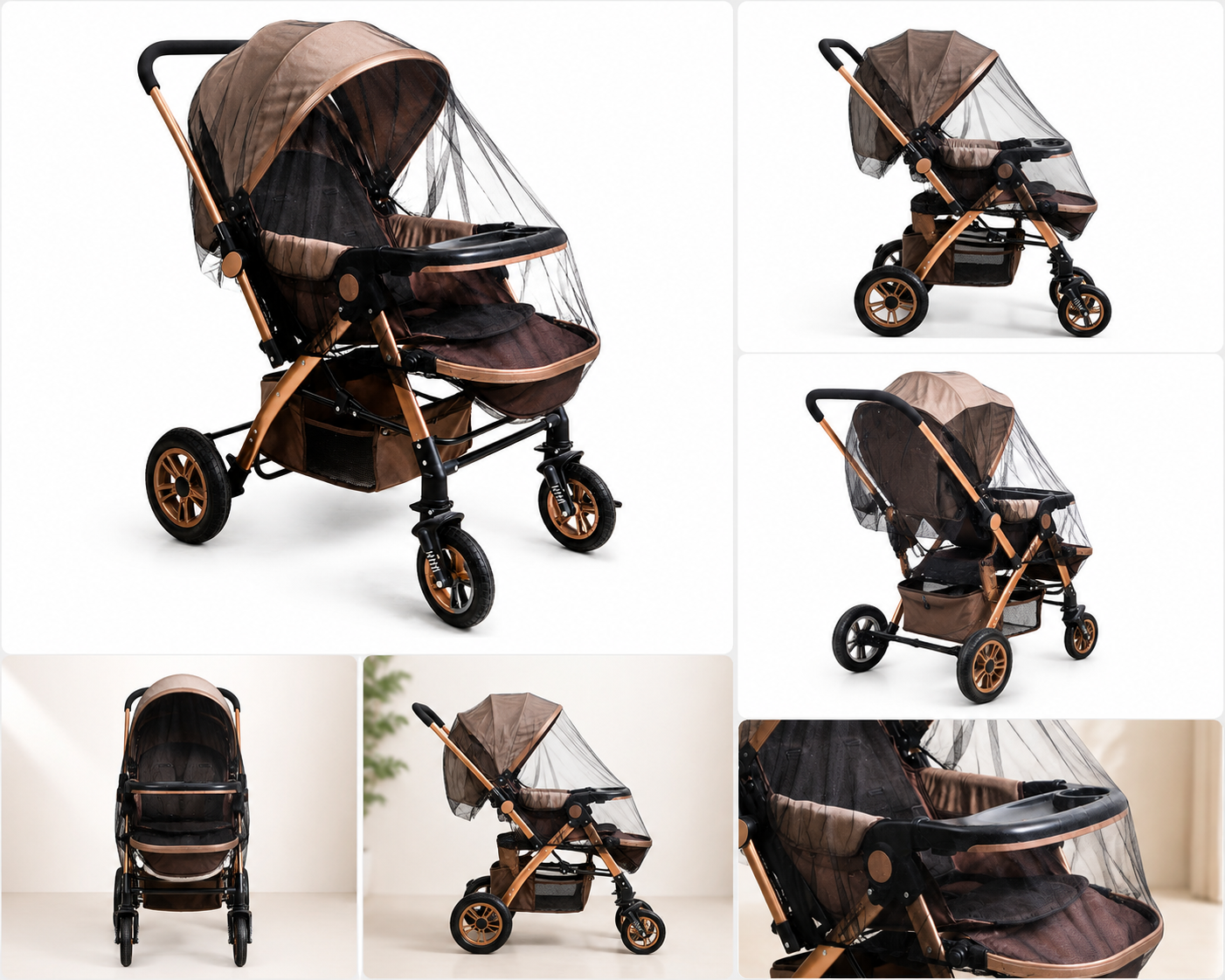 Universal Black Stroller Mosquito Net – Breathable Insect Protection for Strollers, Bassinets & Travel Cribs