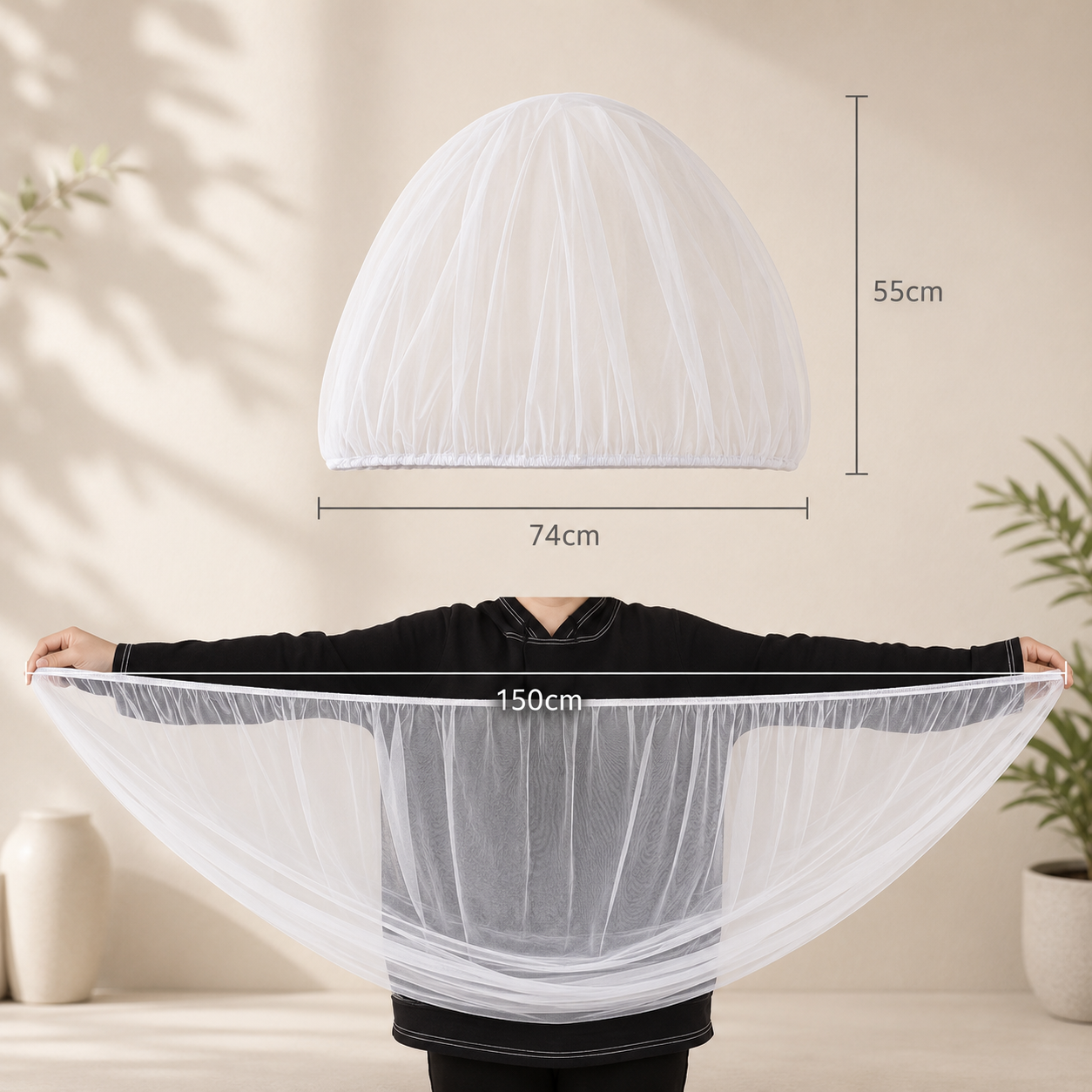 Universal White Stroller Mosquito Net – Breathable Insect Protection for Baby Strollers & Bassinets