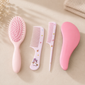 4-Piece Baby Hair Care Set – Cute Cartoon Hair Brush & Comb Kit with Air Cushion Brush
