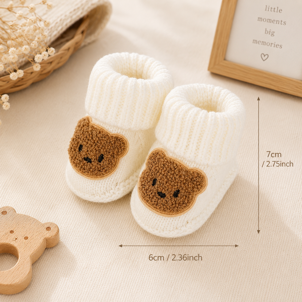 Baby Bear Knee-High Knit Socks – Soft Bow Socks for Newborns & Toddlers