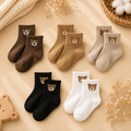 3-Pack Baby Bear Socks – Soft & Breathable Embroidered Socks for Newborns & Toddlers