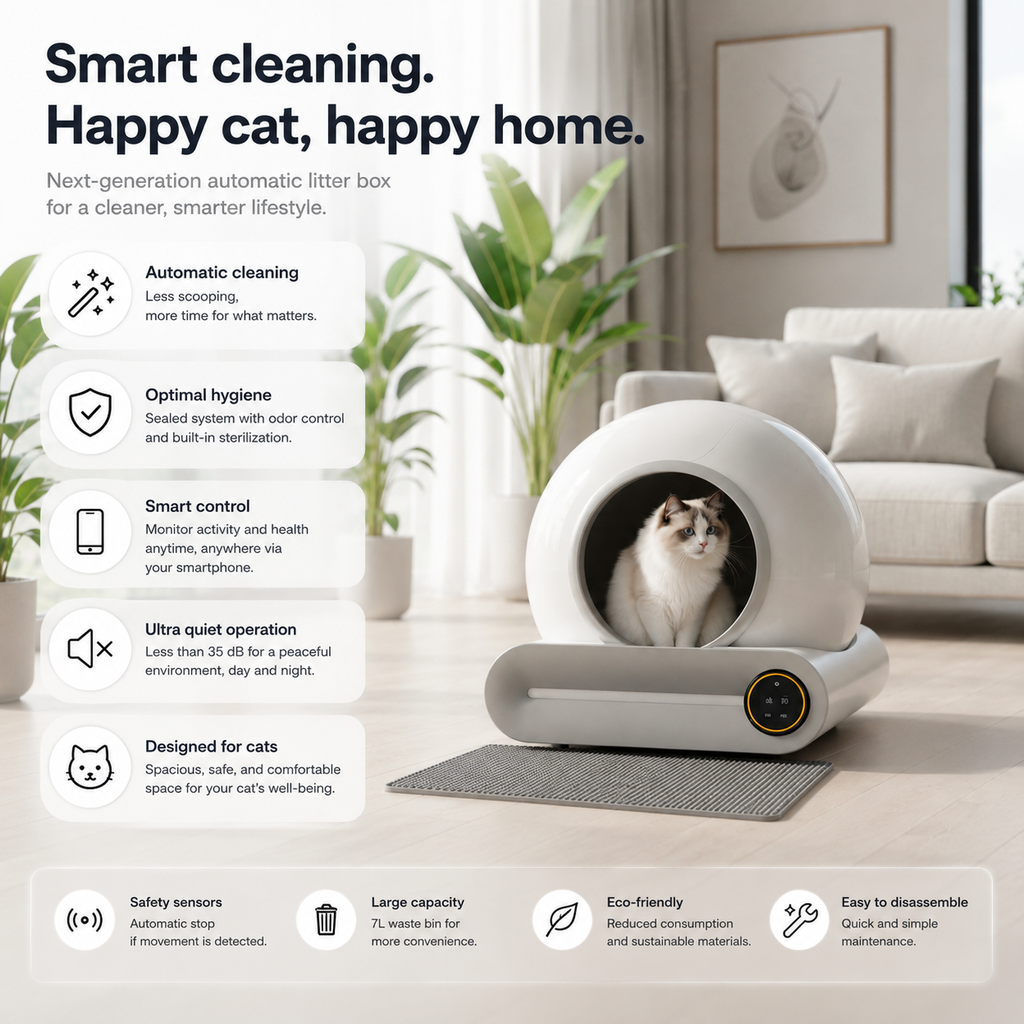 Automatic Self-Cleaning Cat Toilet