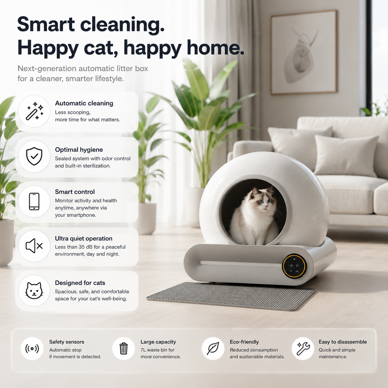 Automatic Self-Cleaning Cat Toilet
