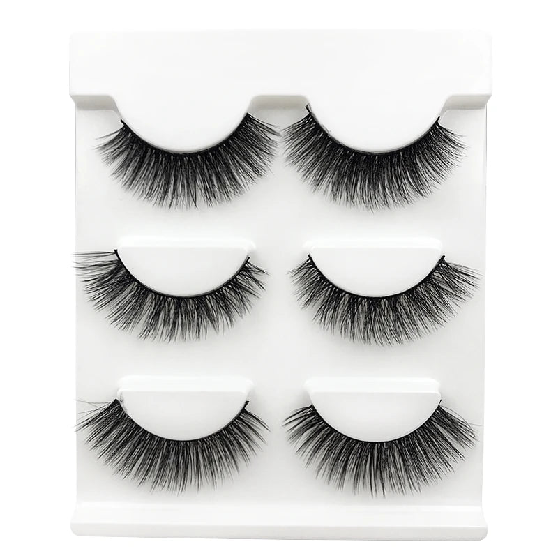 3 paires 29 styles – Cils 3D en vison synthétique, doux et épais, volumineux et légers – Cils faits main avec outils de maquillage pour les yeux
