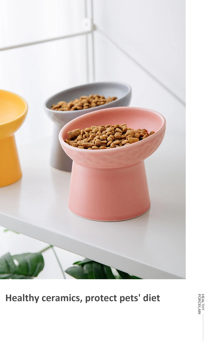 Nordic Ceramic Elevated Pet Bowl – Raised Food & Water Bowl for Cats & Dogs