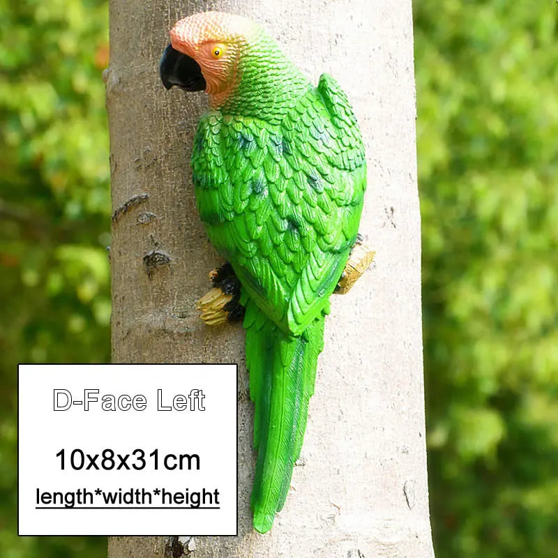 Resin Parrot Wall Sculpture – Decorative Garden & Home Ornament