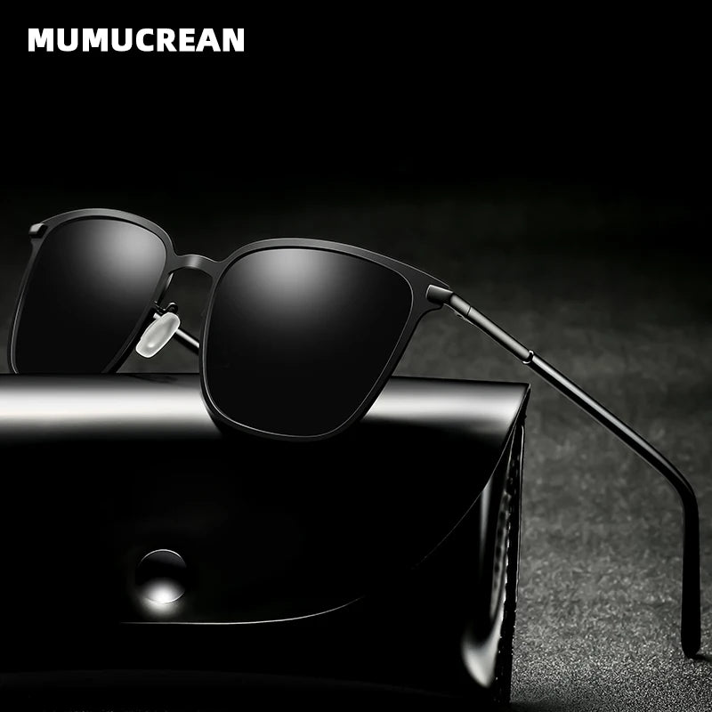 Nouvelles lunettes de soleil pour hommes – Monture carrée en métal | Verres polarisés | Lunettes de conduite avec vision nocturne