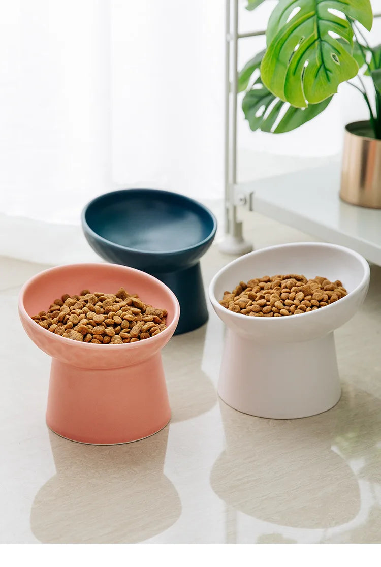 Nordic Ceramic Elevated Pet Bowl – Raised Food & Water Bowl for Cats & Dogs